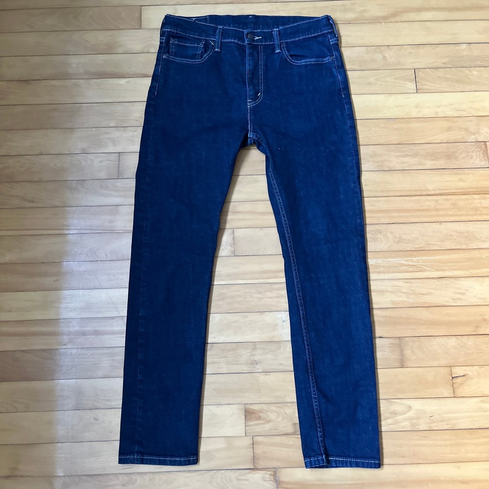 Levis 510 Skinny Fit Jeans Mens 33x32 Dark Indigo Blue Denim 05510-0713